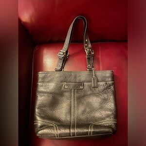 Coach pebble Leather black Hamilton shoulder bag